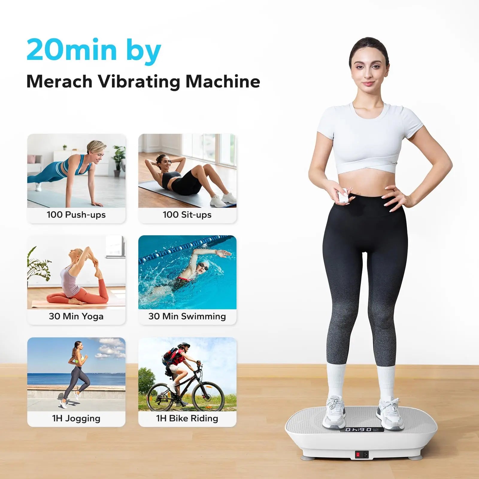 Vibration Plate Exercise Machine – MERACH Whole Body Workout Platform for Weight Loss, Shaping & Muscle Relaxation