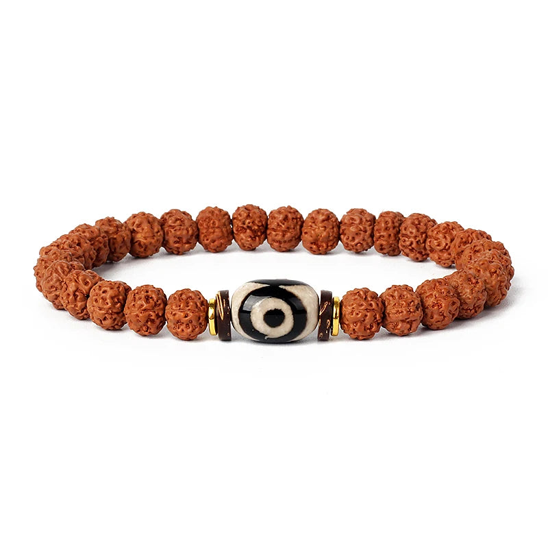 Royal Green Tiger Eye Vajra Bodhi Bracelet Original Rudraksha Meditation Beaded Bracelets Women Prayer Tibetan Buddhism Jewelry