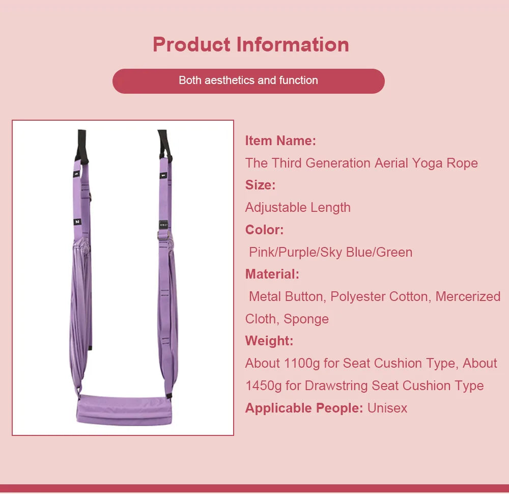 Adjustable Aerial Yoga Strap – Anti-Gravity Hammock Swing for Stretching, Handstands & Fitness Training