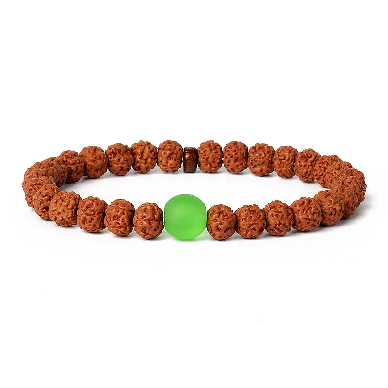 Royal Green Tiger Eye Vajra Bodhi Bracelet Original Rudraksha Meditation Beaded Bracelets Women Prayer Tibetan Buddhism Jewelry