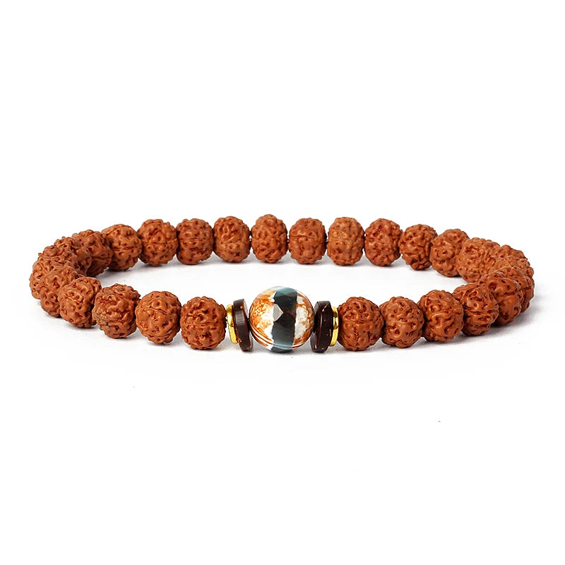 Royal Green Tiger Eye Vajra Bodhi Bracelet Original Rudraksha Meditation Beaded Bracelets Women Prayer Tibetan Buddhism Jewelry