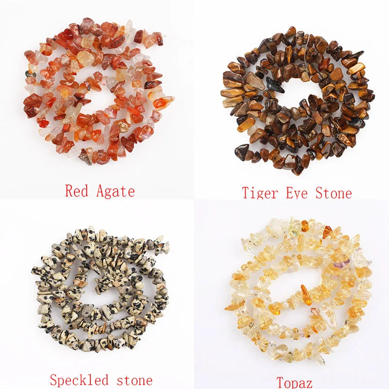 Natural Stone Chip Beads – 5-8mm Irregular Crystal Gravel for DIY Jewelry, 16-Inch (Model HK058)