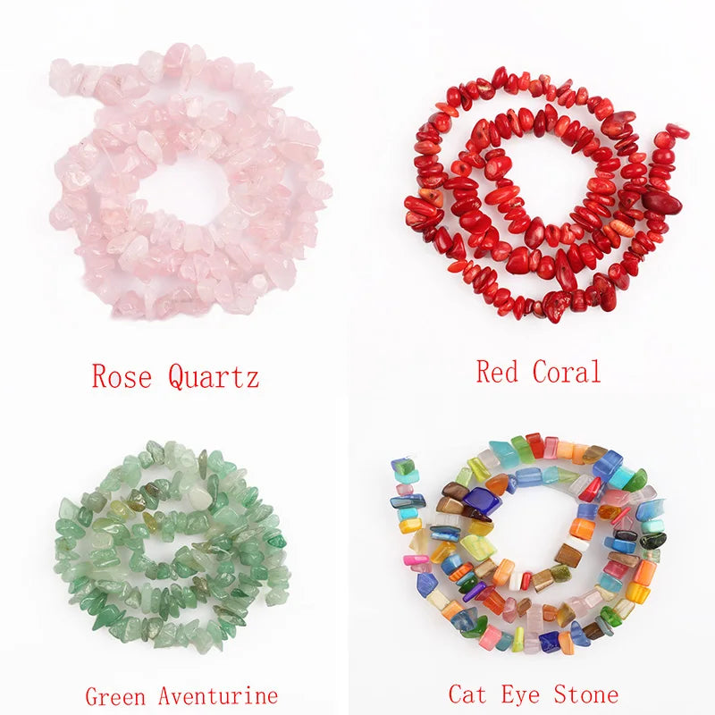 Natural Stone Chip Beads – 5-8mm Irregular Crystal Gravel for DIY Jewelry, 16-Inch (Model HK058)