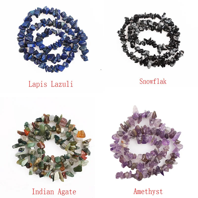 Natural Stone Chip Beads – 5-8mm Irregular Crystal Gravel for DIY Jewelry, 16-Inch (Model HK058)