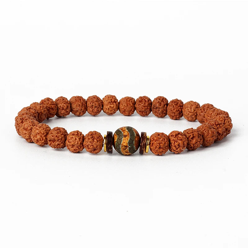 Royal Green Tiger Eye Vajra Bodhi Bracelet Original Rudraksha Meditation Beaded Bracelets Women Prayer Tibetan Buddhism Jewelry