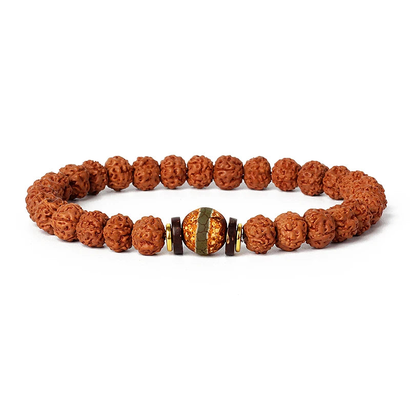 Royal Green Tiger Eye Vajra Bodhi Bracelet Original Rudraksha Meditation Beaded Bracelets Women Prayer Tibetan Buddhism Jewelry
