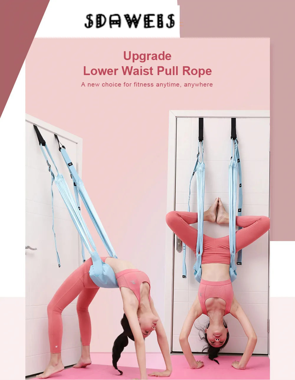 Adjustable Aerial Yoga Strap – Anti-Gravity Hammock Swing for Stretching, Handstands & Fitness Training