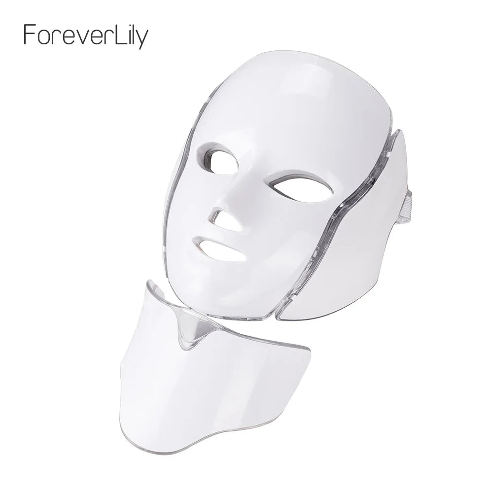 Air Bag 7-Color LED Facial Beauty Mask with Neck Treatment – Skin Rejuvenation, Whitening & Anti-Acne Therapy