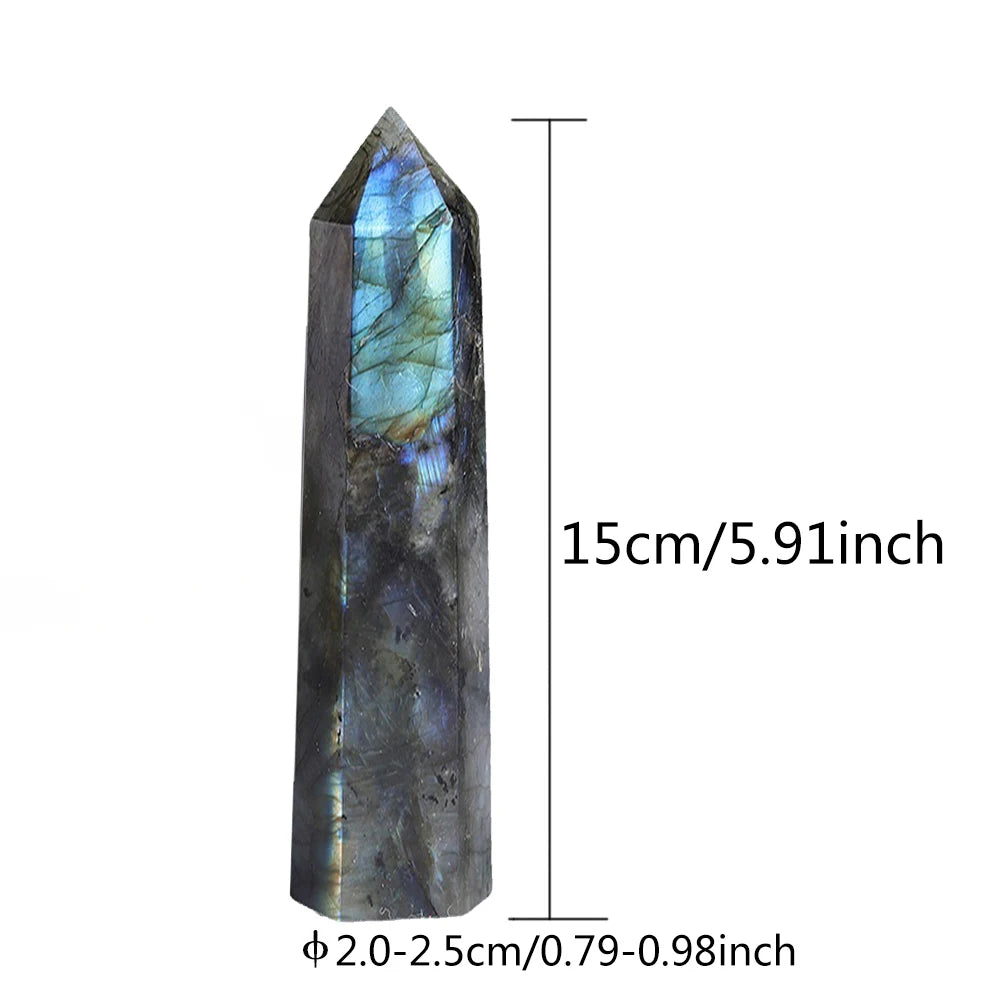 Large Natural Labradorite Tower – 15cm Polished Crystal Point for Healing, Energy Work & Home