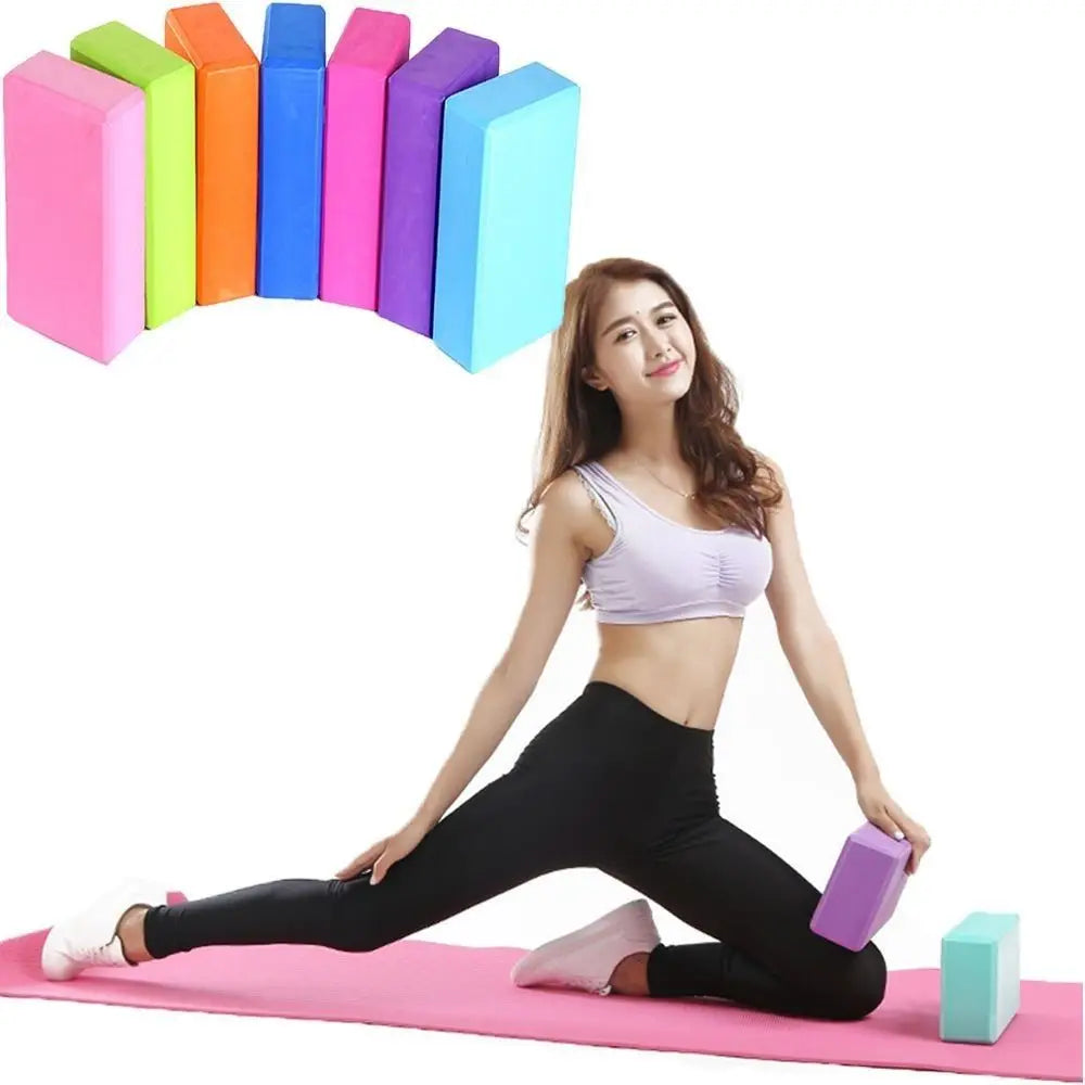 Yoga Block – Colored EVA - Non-Slip Foam Fitness Brick for Yoga, Pilates & Stretching