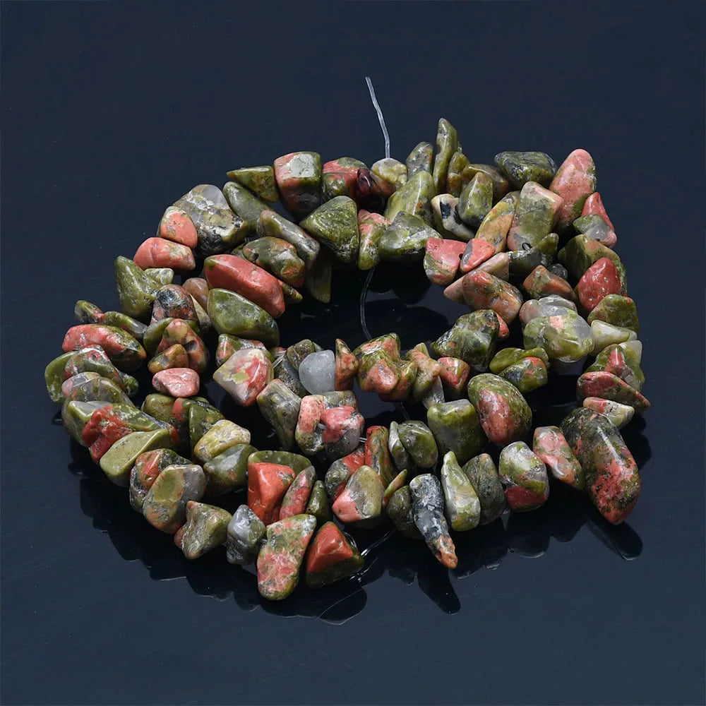 Natural Stone Chip Beads – 5-8mm Irregular Crystal Gravel for DIY Jewelry, 16-Inch (Model HK058)