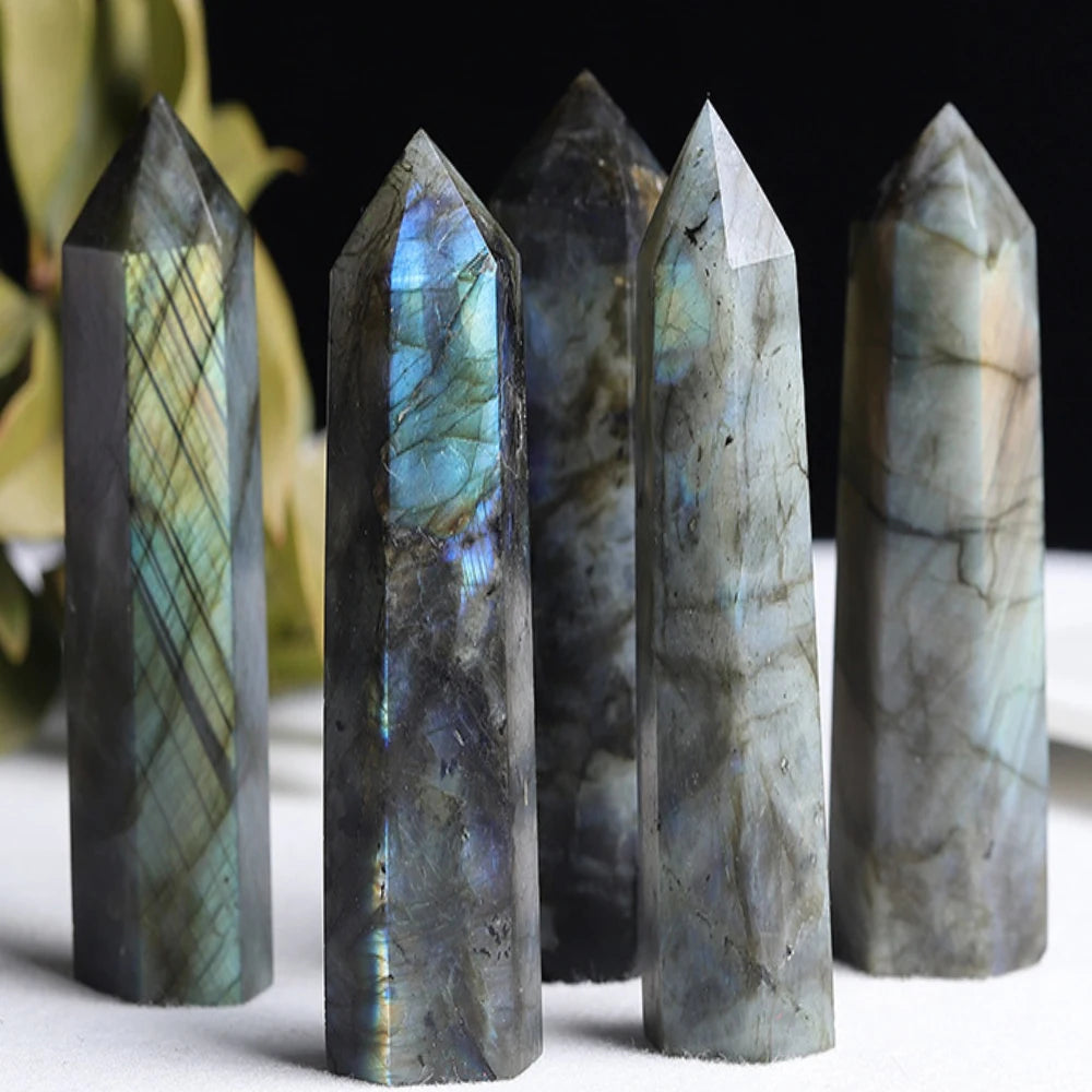 Large Natural Labradorite Tower – 15cm Polished Crystal Point for Healing, Energy Work & Home