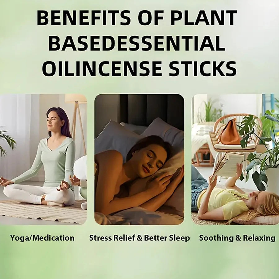 Aromatherapy Incense Sticks Set – 7 Natural Fragrances with Incense Burner for Yoga & Meditation