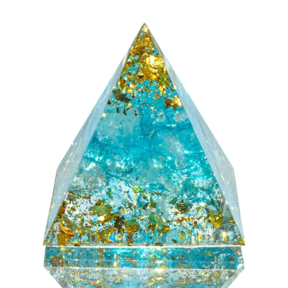 Natural Crystal Energy Pyramid – Quartz & Amethyst Reiki Generator for Chakra Healing & Meditation, 1.18in