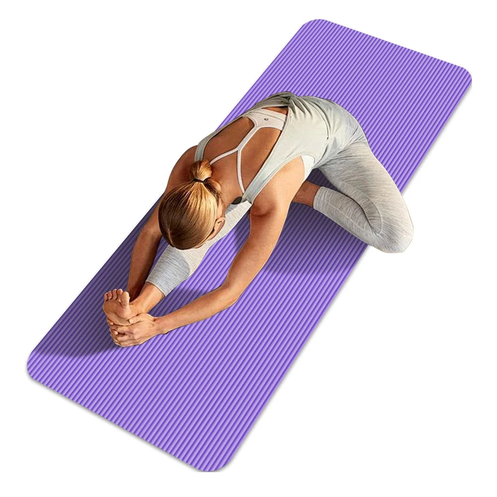 Yoga Mat – Thick Non-Slip - Solid Color NBR Fitness Mat for Home & Gym
