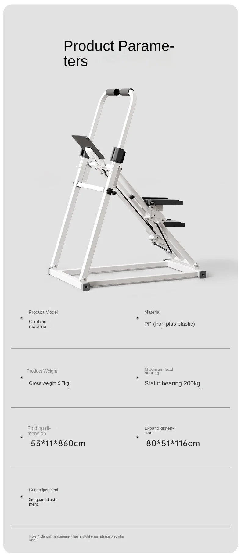 Foldable Mountaineering Climbing Machine – Full Body Home Fitness Equipment