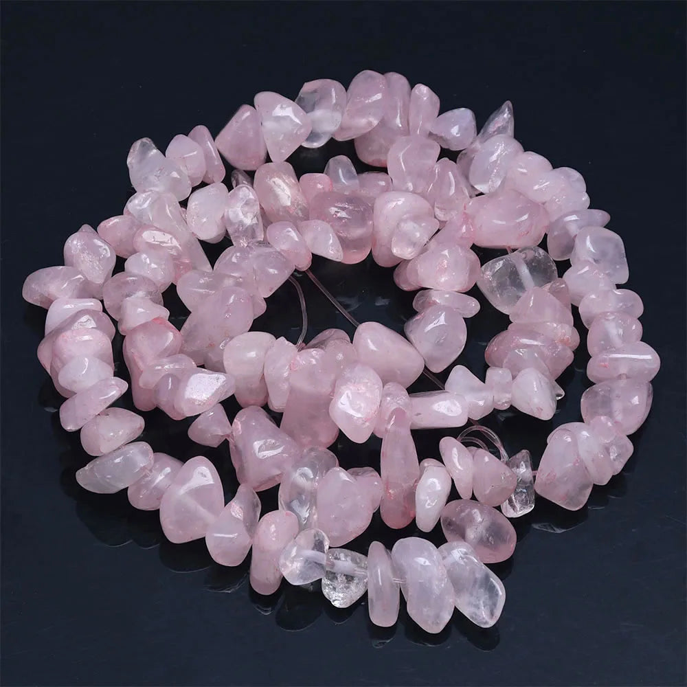 Natural Stone Chip Beads – 5-8mm Irregular Crystal Gravel for DIY Jewelry, 16-Inch (Model HK058)