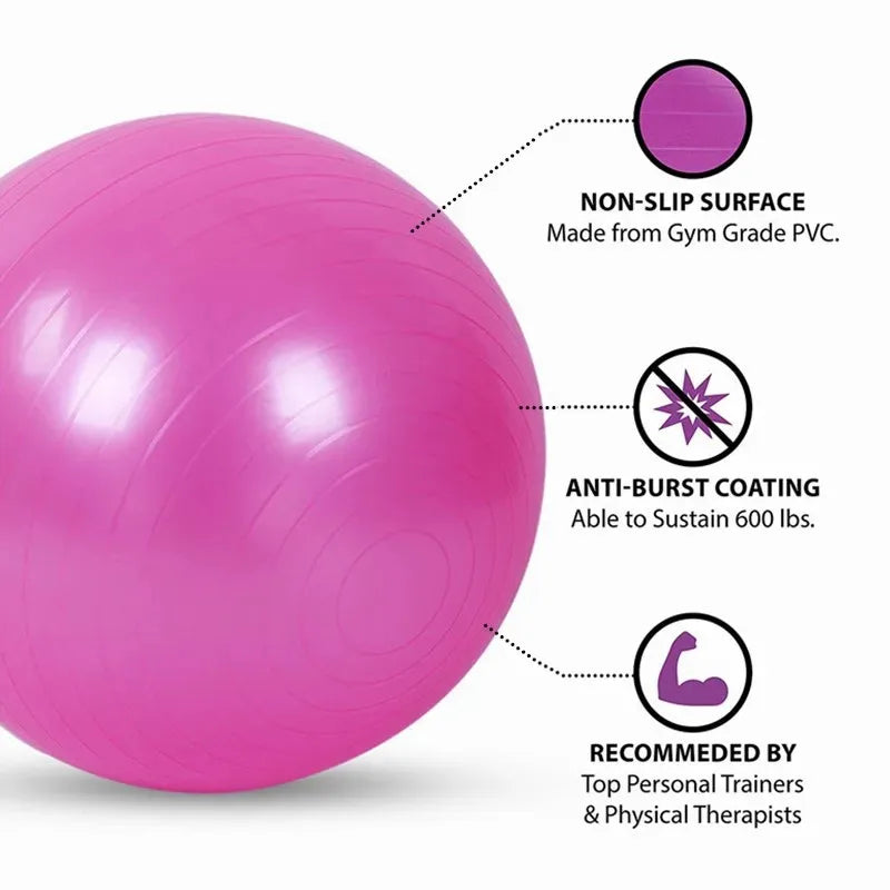 Exercise Yoga Ball – Balance Stability Swiss Ball for Home, Office & Gym