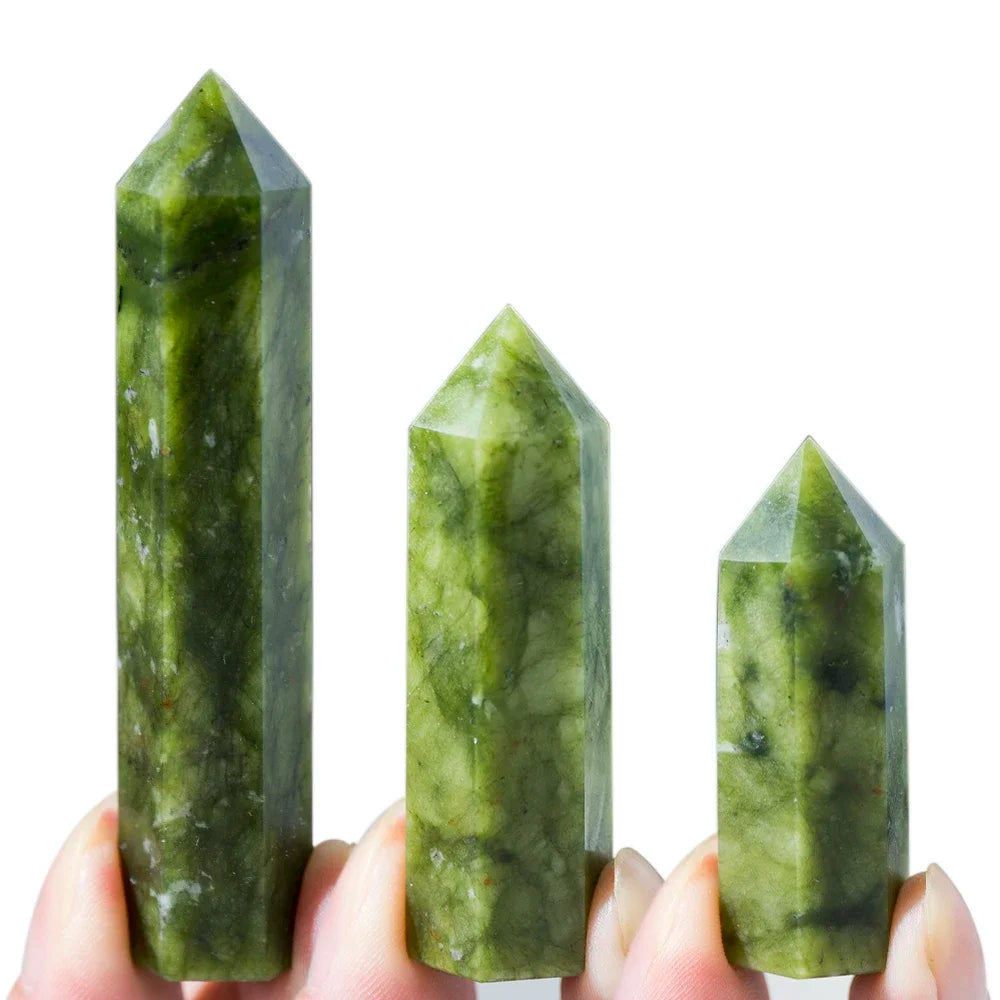 Natural Stone & Crystal Point Wand – Obelisk for Healing, Meditation & Decor