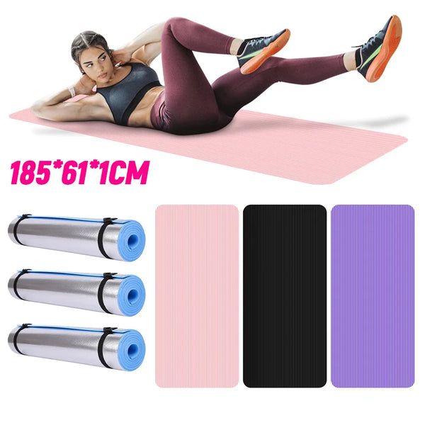 Yoga Mat – Thick Non-Slip - Solid Color NBR Fitness Mat for Home & Gym