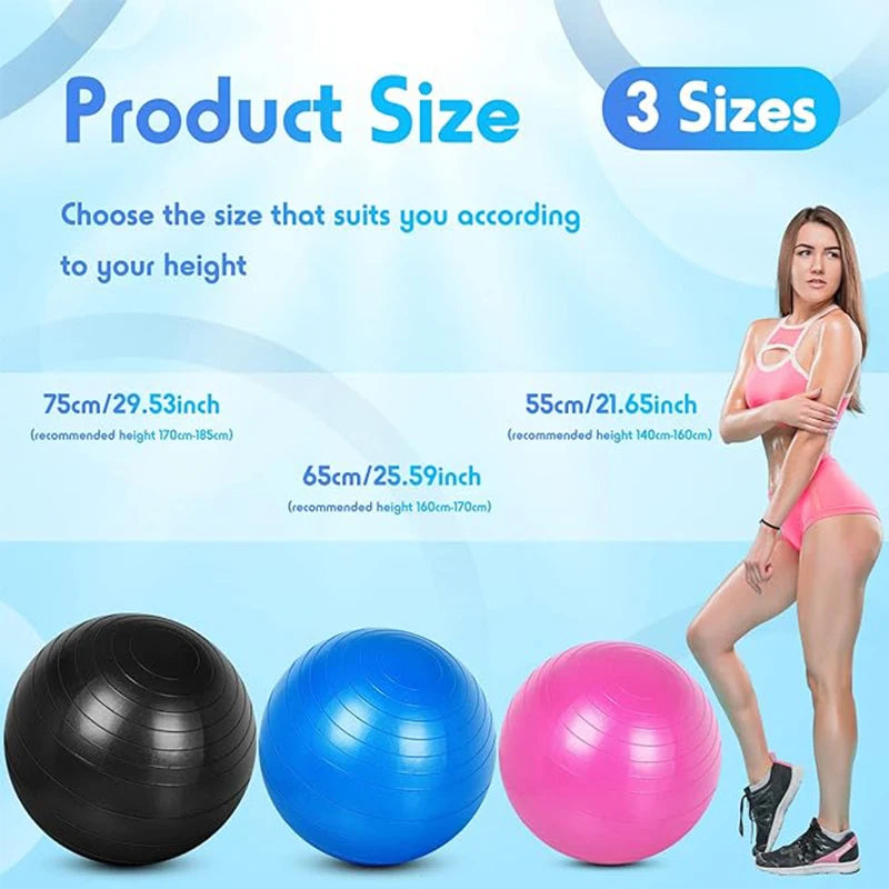 Exercise Yoga Ball – Balance Stability Swiss Ball for Home, Office & Gym