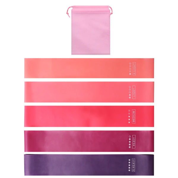 Resistance Loop Bands – Multi-Level Elastic Bands for Home Fitness, Set of 5, Pilates, Yoga & Strength Training