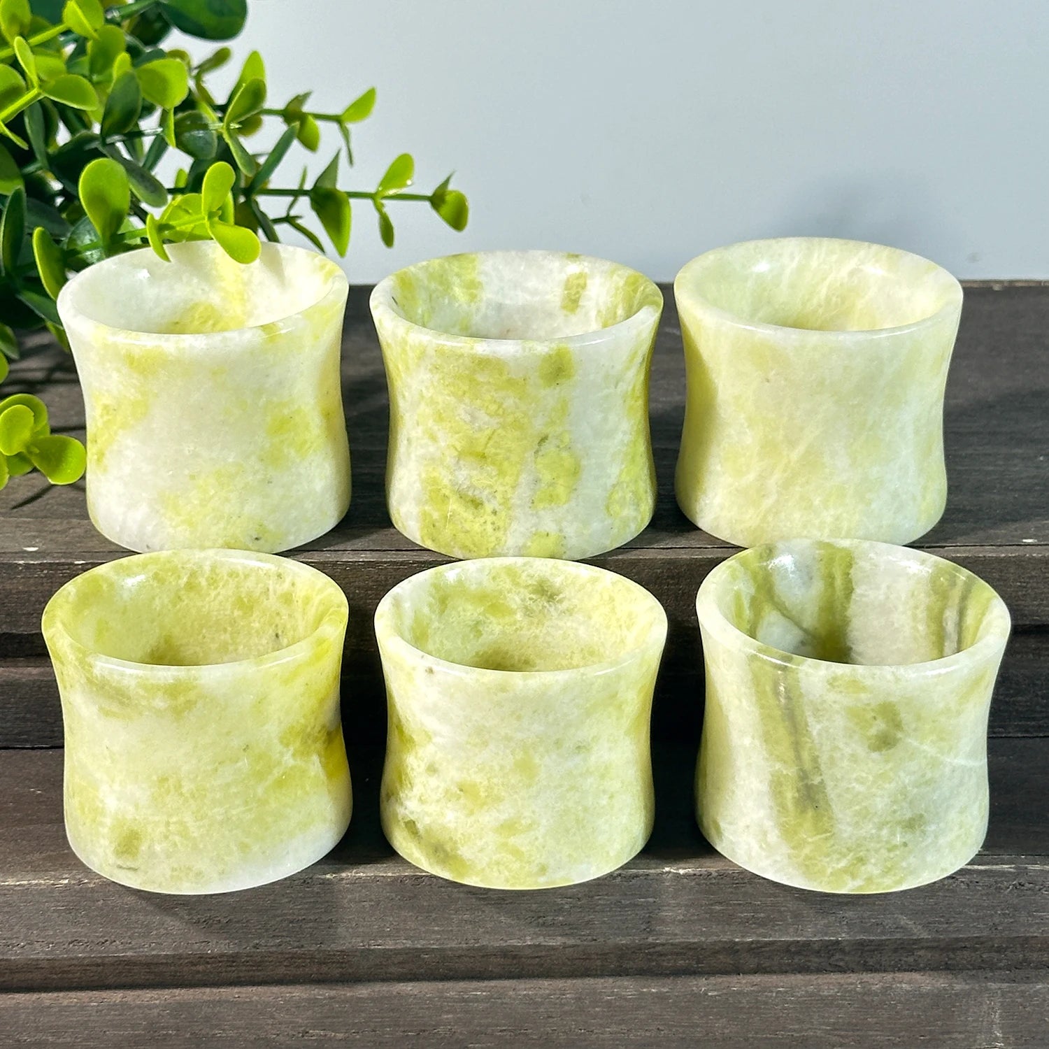 Natural Crystal Jade Bamboo Joint Cup – Carved Quartz Cauliflower Jade Bowl for Reiki & Home Decor