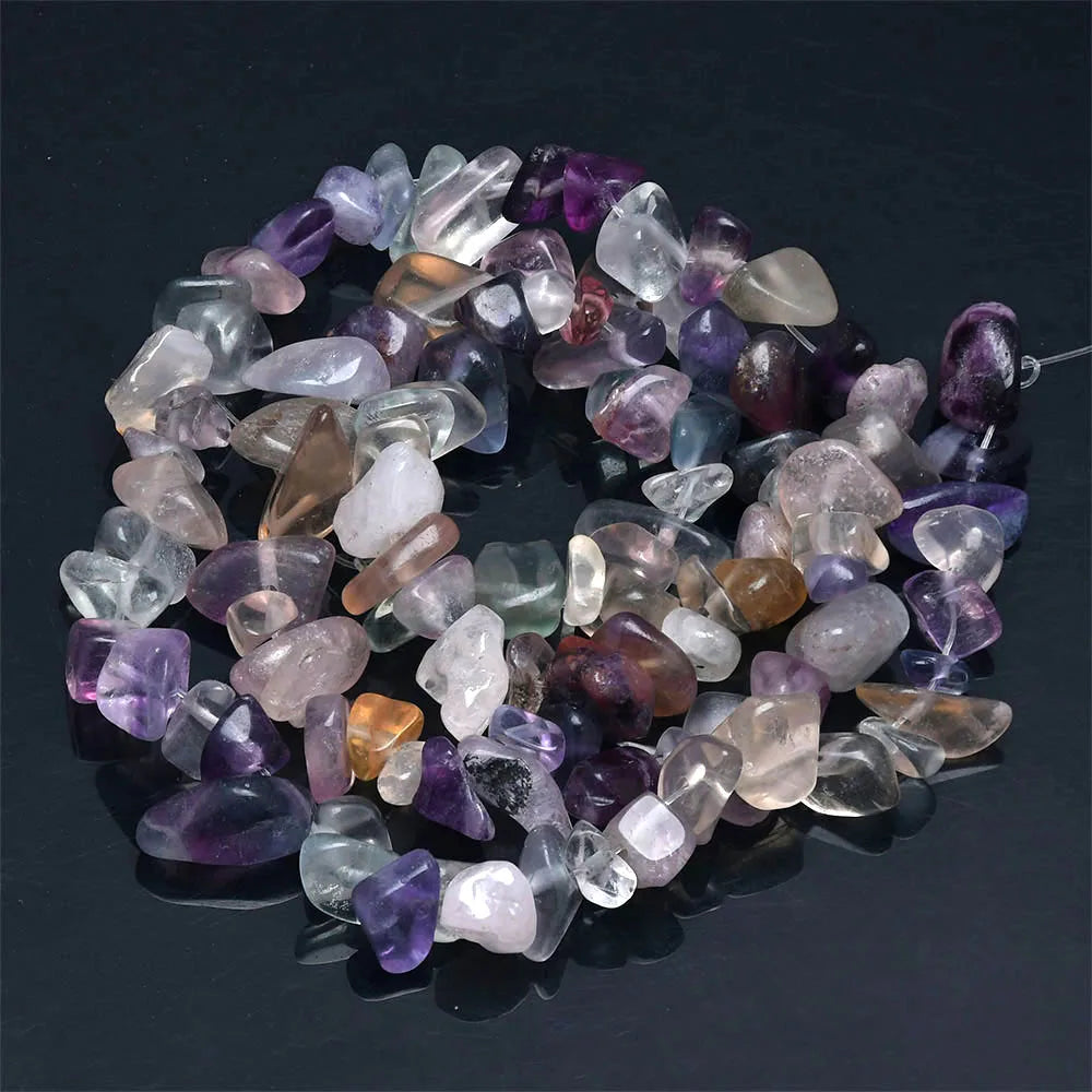 Natural Stone Chip Beads – 5-8mm Irregular Crystal Gravel for DIY Jewelry, 16-Inch (Model HK058)