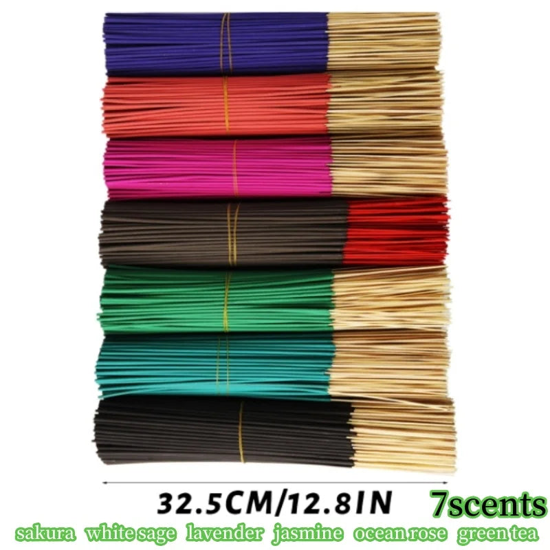 Aromatherapy Incense Sticks Set – 7 Natural Fragrances with Incense Burner for Yoga & Meditation