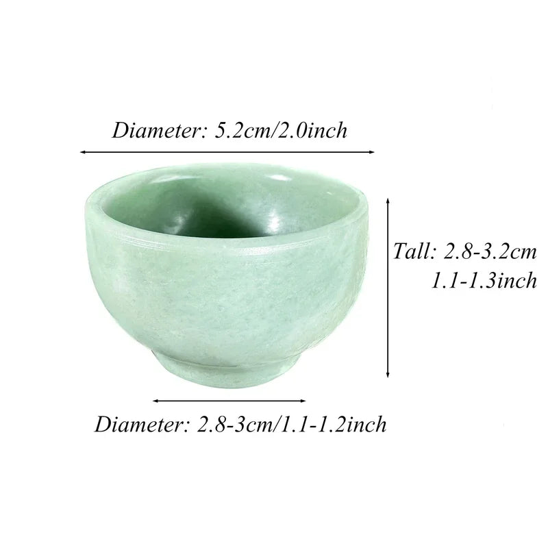 Natural Crystal Jade Bowl – Hand-Carved Quartz Cauliflower Jade Cup for Reiki & Home Decor