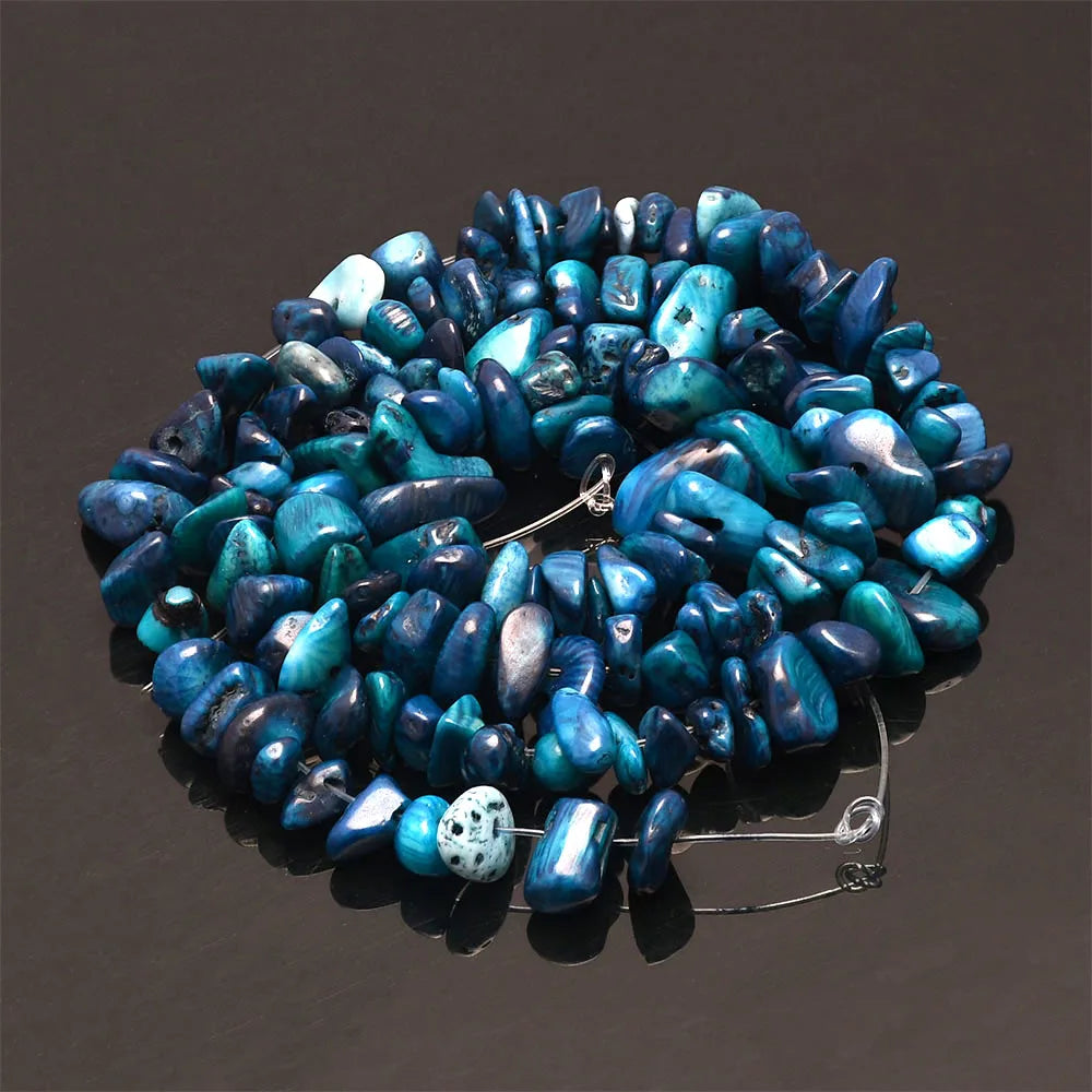 Natural Stone Chip Beads – 5-8mm Irregular Crystal Gravel for DIY Jewelry, 16-Inch (Model HK058)