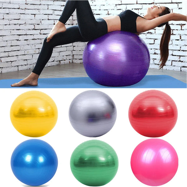Yoga Fitness Ball – Smooth Anti-Burst Pilates & Balance Training Ball - 45cm, 25cm
