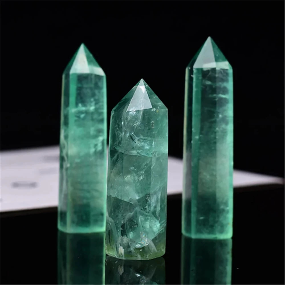 Natural Stone & Crystal Point Wand – Obelisk for Healing, Meditation & Decor