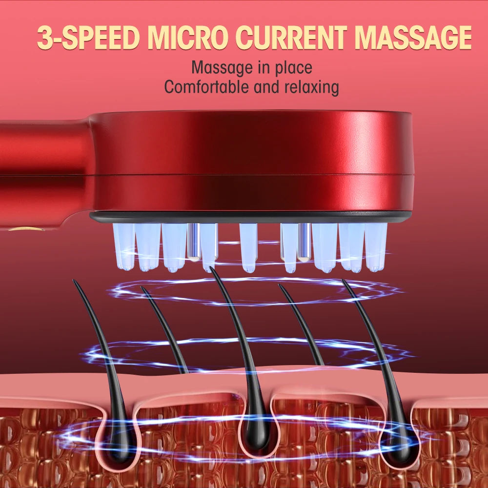 Infrared Electric Scalp Massager Comb – Hair Growth Stimulator & Essence Applicator, 3-Mode
