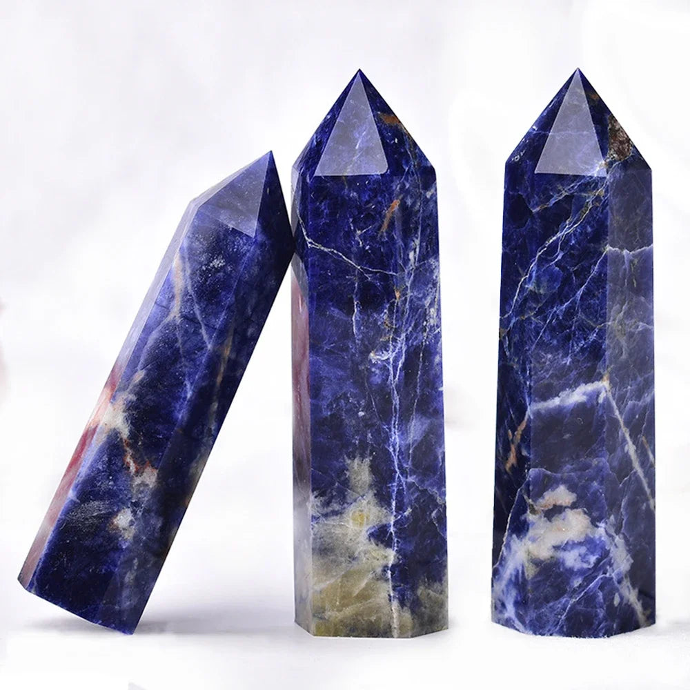 Natural Stone & Crystal Point Wand – Obelisk for Healing, Meditation & Decor
