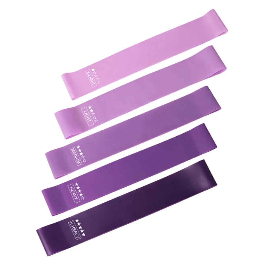 Resistance Loop Bands – Multi-Level Elastic Bands for Home Fitness, Set of 5, Pilates, Yoga & Strength Training