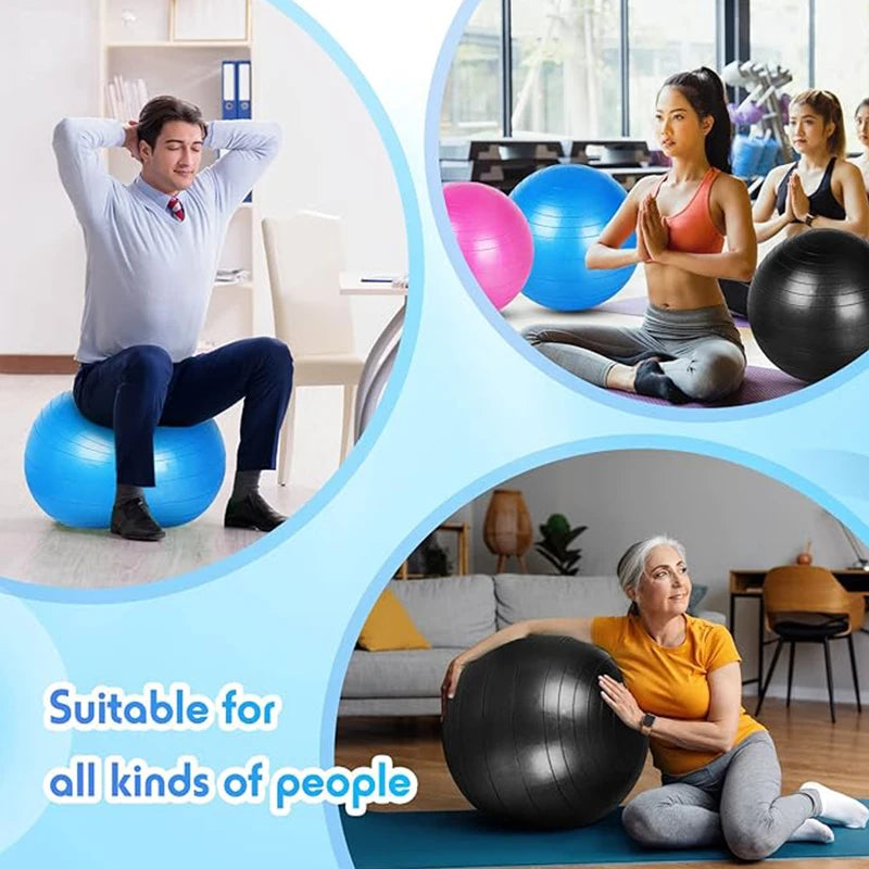 Exercise Yoga Ball – Balance Stability Swiss Ball for Home, Office & Gym