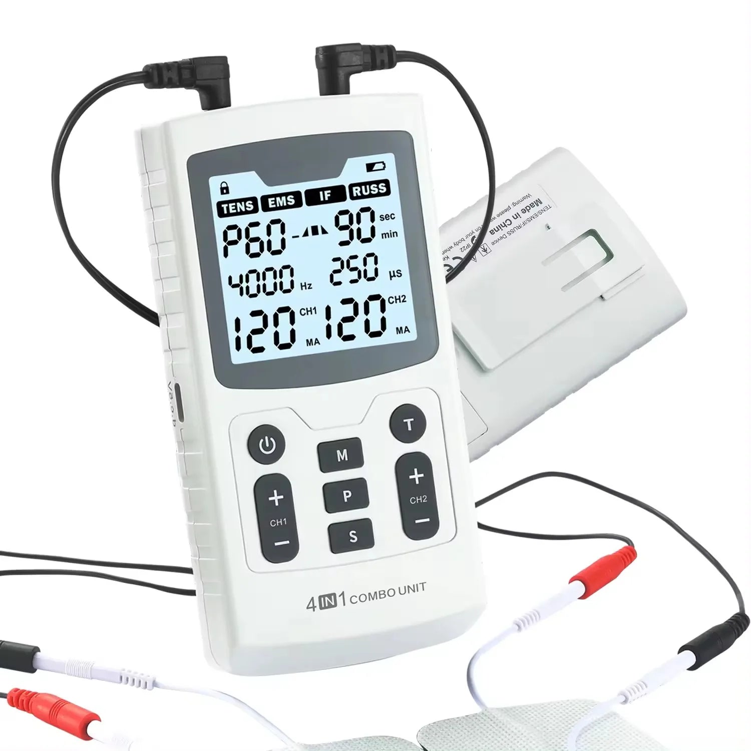 4-in-1 Electric Muscle Stimulator – EMS, IFT, RUSS, and TENS Pulse Physiotherapy Device