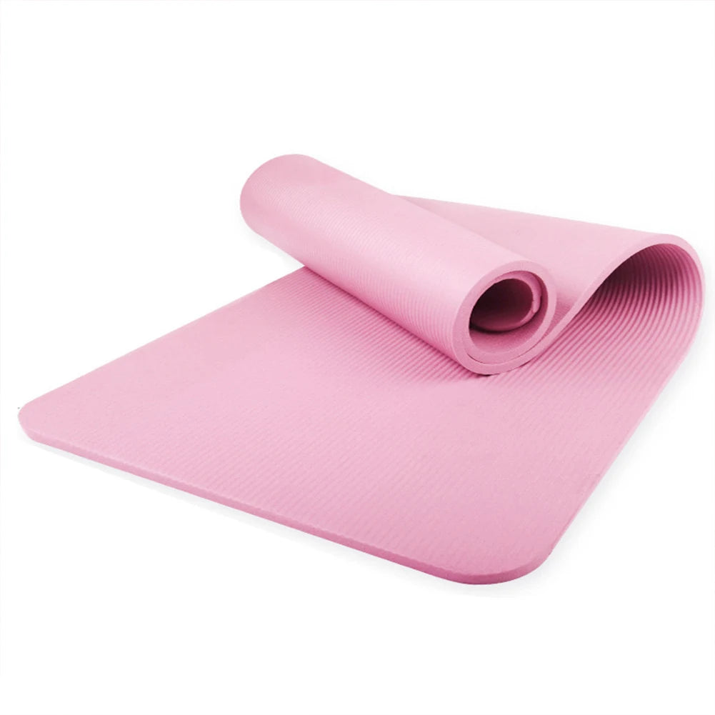 Yoga Mat – Thick Non-Slip - Solid Color NBR Fitness Mat for Home & Gym