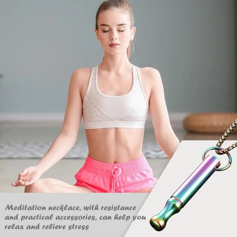 Stainless Steel Mindful Breathing Necklace – Calm, Harmony & Anti-Smoking Support