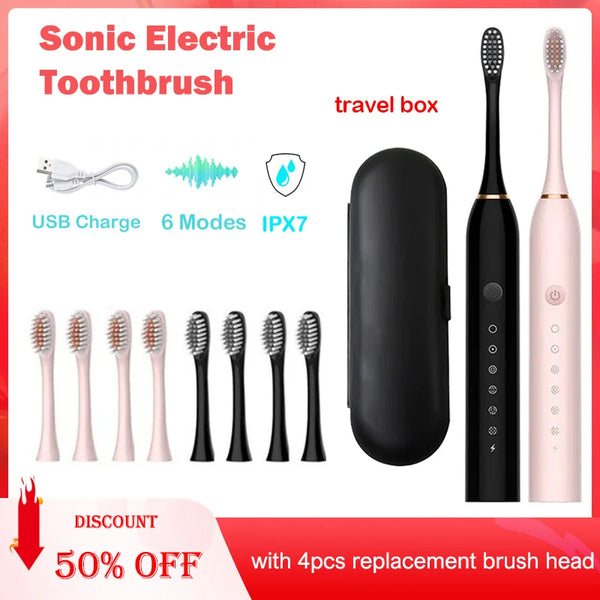 Sonic Electric Toothbrush – Rechargeable & Waterproof
