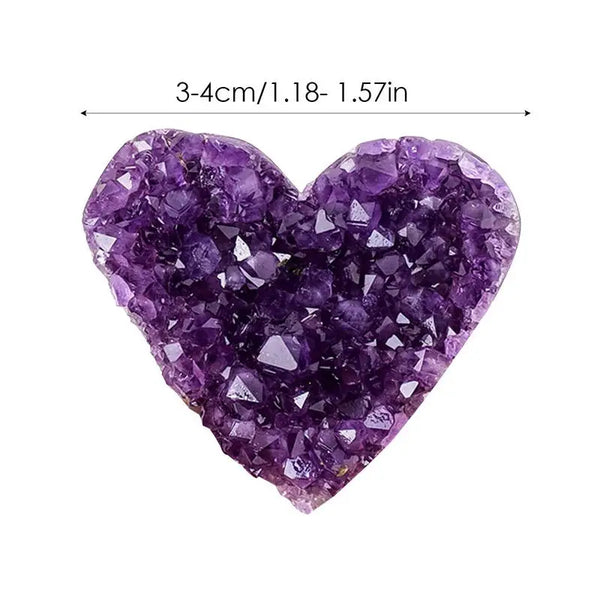 Natural Amethyst Cluster Heart-Shaped Amethyst Natural Stone Collectible Figurines Versatile Aesthetic Room Decor Modern Room