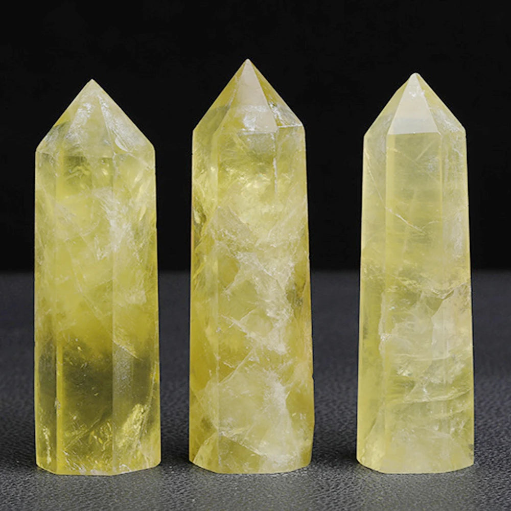 Natural Stone & Crystal Point Wand – Obelisk for Healing, Meditation & Decor