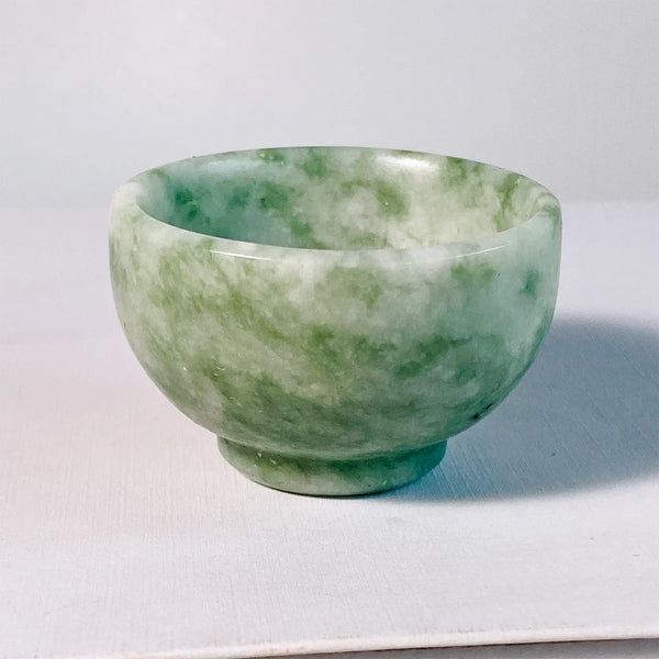 Natural Crystal Jade Bowl – Hand-Carved Quartz Cauliflower Jade Cup for Reiki & Home Decor