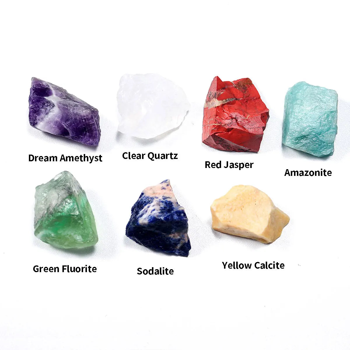 Natural Crystal Chakra Set – 7-Piece - Raw Healing Stones for Meditation & Energy Balance