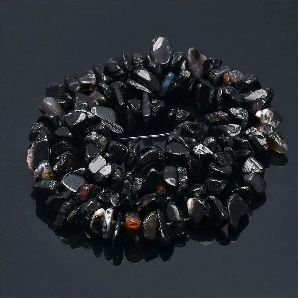 Natural Stone Chip Beads – 5-8mm Irregular Crystal Gravel for DIY Jewelry, 16-Inch (Model HK058)