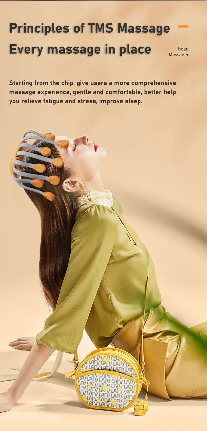 20-Head Red Light Scalp Massager – Electric Octopus Vibrator for Stress Relief & Migraine Support