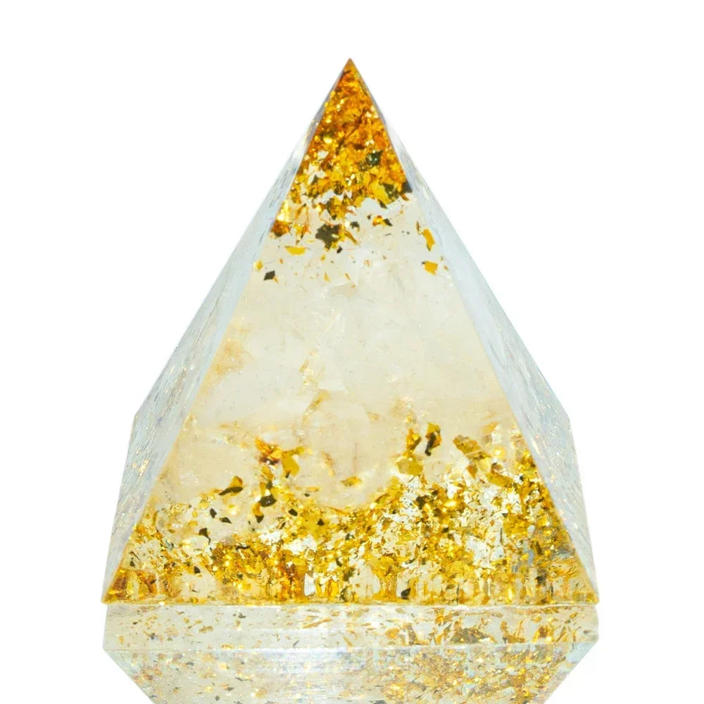 Natural Crystal Energy Pyramid – Quartz & Amethyst Reiki Generator for Chakra Healing & Meditation, 1.18in
