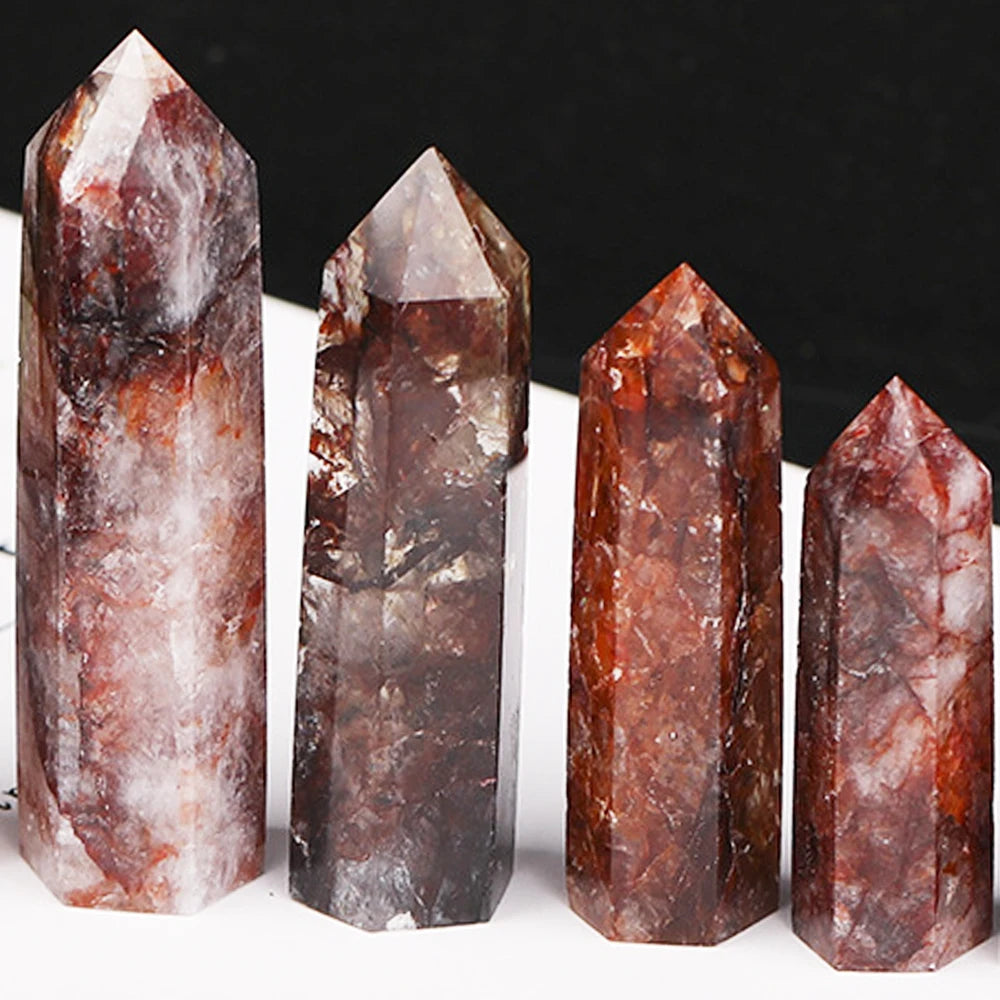 Natural Stone & Crystal Point Wand – Obelisk for Healing, Meditation & Decor