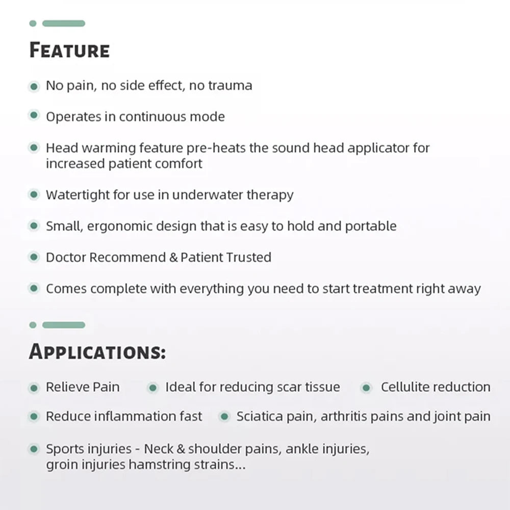 Portable Ultrasound Therapy Device – Pain Relief & Physiotherapy Equipment for Joint and Muscle Support